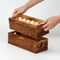 Wooden Crate for 24 Fresh Eggs, Stackable Holder Countertop With Double Layers for Display, Rustic Storage Box With Handle